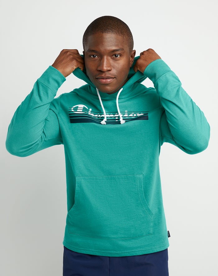 Champion Hoodie Heren - Turquoise - Middleweight T-Shirt Sunrise Script Logo ( 309852-ZDH )